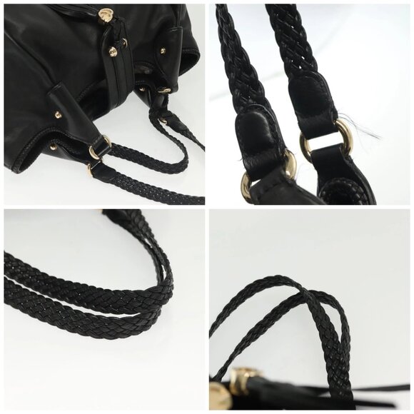 GUCCI Marrakech Tote Bag Leather Black Gold 257029 Auth 137913 - Picture 16 of 16